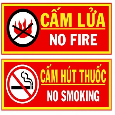bảng cấm lửa, cấm thuốc